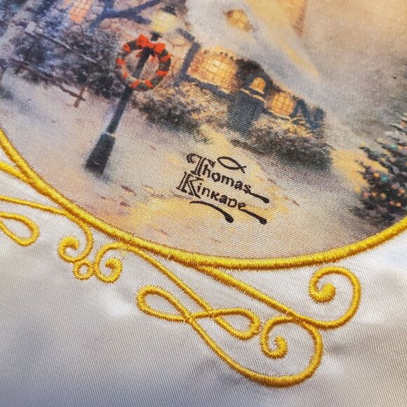 Vintage Thomas Kinkade Satin Christmas Stocking Paint Of Light Holiday - Picture 5 of 5